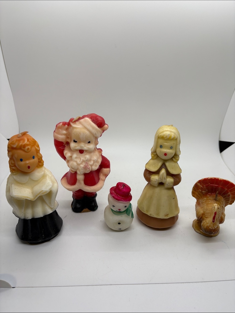 VTG Gurley Figural Holiday Candles Christmas Thanksgiving